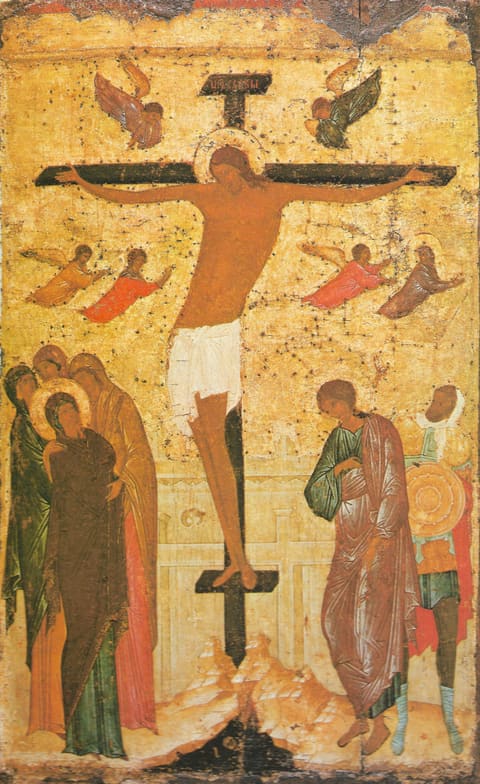 The Crucifixion of Christ, panel icon by Dionisius, c. 1500